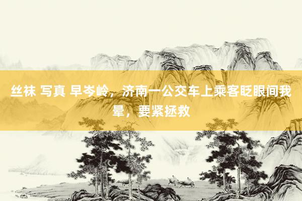 丝袜 写真 早岑岭，济南一公交车上乘客眨眼间我晕，要紧拯救
