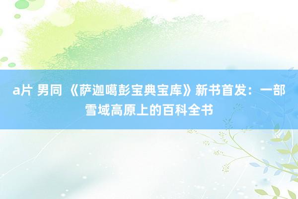 a片 男同 《萨迦噶彭宝典宝库》新书首发：一部雪域高原上的百科全书