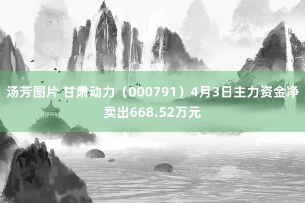 汤芳图片 甘肃动力（000791）4月3日主力资金净卖出668.52万元