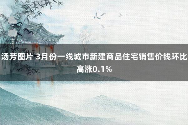 汤芳图片 3月份一线城市新建商品住宅销售价钱环比高涨0.1%