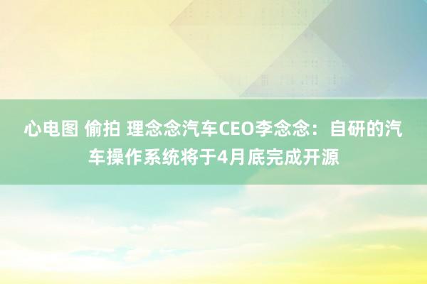 心电图 偷拍 理念念汽车CEO李念念：自研的汽车操作系统将于4月底完成开源