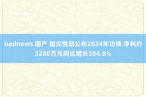 badnews 国产 指尖悦动公布2024年功绩 净利约3280万元同比增长384.8%