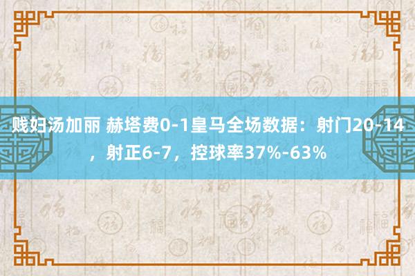 贱妇汤加丽 赫塔费0-1皇马全场数据：射门20-14，射正6-7，控球率37%-63%